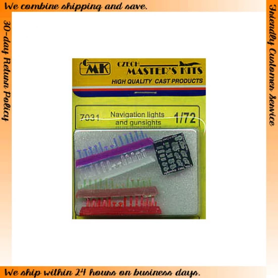 1/72 Navigation Lights (Clear, Red, Blue, Green) and Gunsight