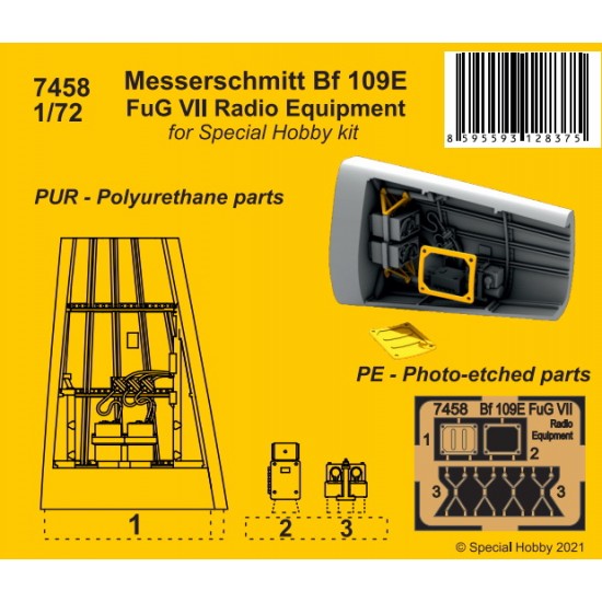 1/72 Messerschmitt Bf 109E FuG VII Radio Equipment for Special Hobby kits