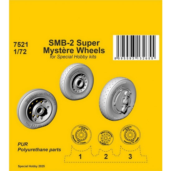 1/72 SMB-2 Super Mystere Wheels for Special Hobby kits