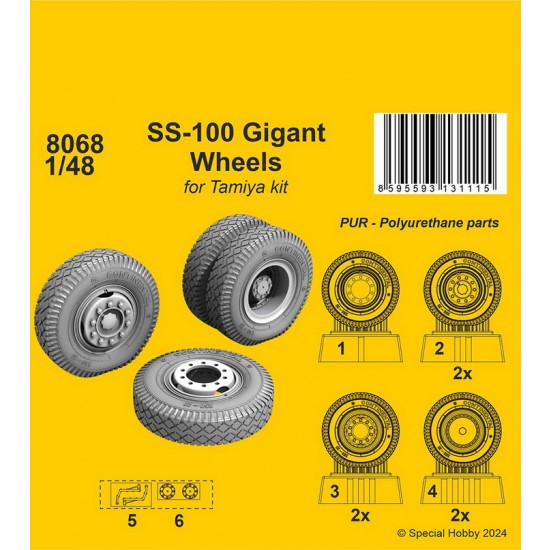 1/48 Hanomag SS-100 Gigant Wheels for Tamiya kits