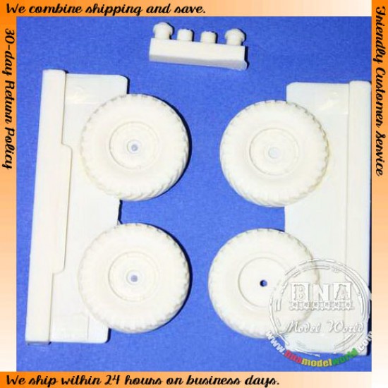 1/35 Quad Chevrolet 4x4 Wheels 10.5x20 Cross Country (Firestone) for Italeri