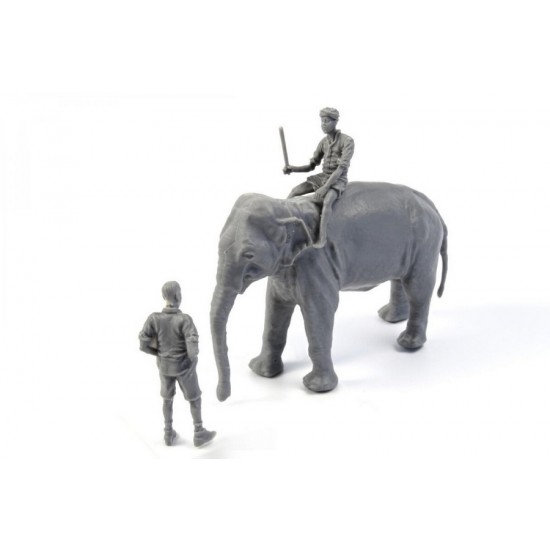 1/48 WWII RAF Mechanic in India+Elephant with Mahout (2 fig. + elephant)