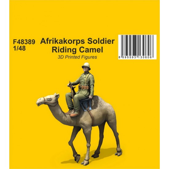 1/48 Afrikakorps Soldier Riding Camel (3D Printed)
