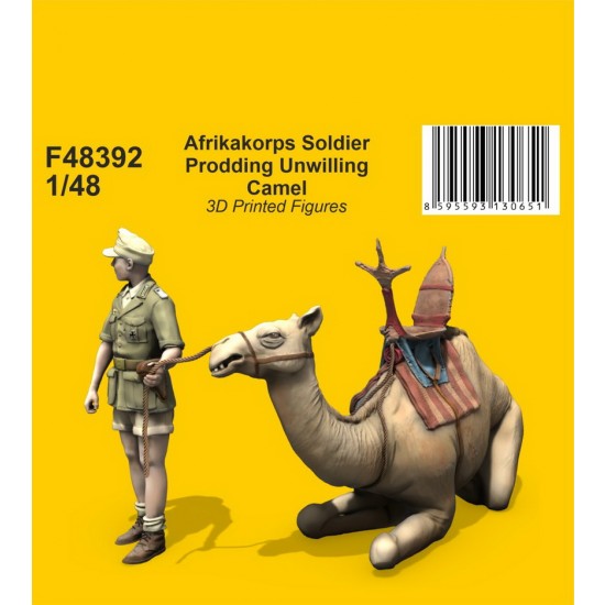 1/48 Afrikakorps Soldier Prodding Unwilling Camel