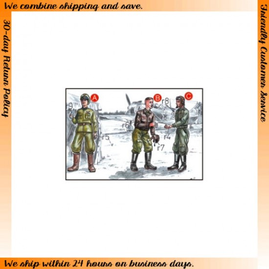 1/72 WWII Soviet Pilots (2 Figures) and Mechanic