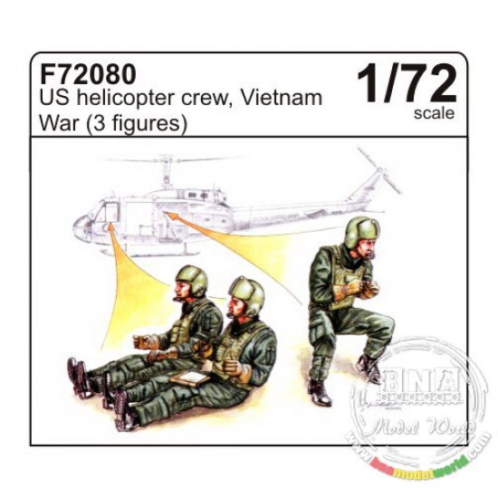 1/72 US Helicopter Crew, Vietnam War (3 Figures)