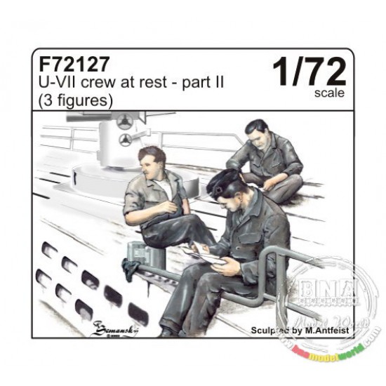 1/72 German U-VII Crew At Rest Part II (3 Figures)