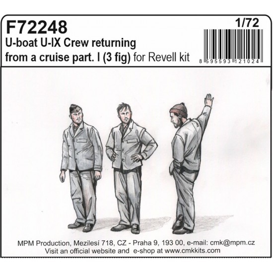 1/72 U-boat U-IX Crew returning from Cruise part. I (3 figures) for Revell kit
