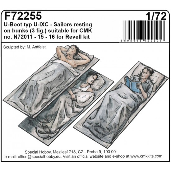 1/72 U-Boot U-IXC Sailors Resting on Bunks (3 figures)