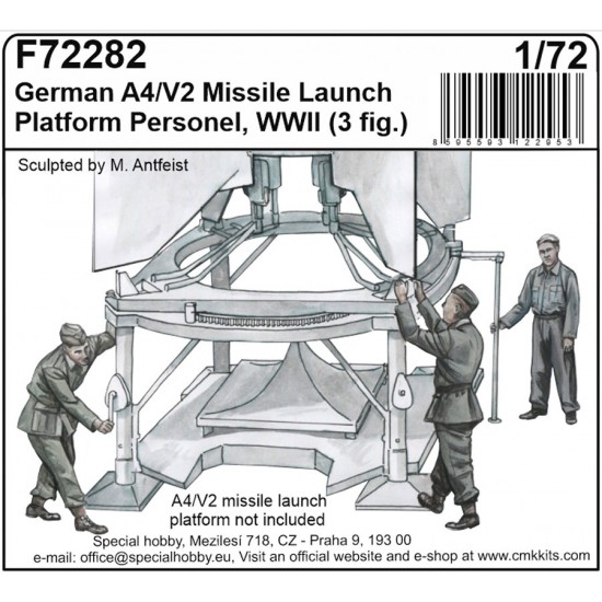 1/72 German A4/V2 missile launch platform Personnel, WW II (3 figures)