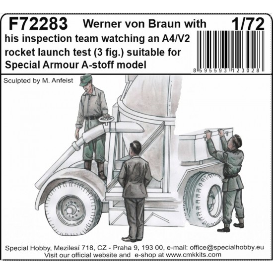 1/72 Werner von Braun with Inspection Team Watching A4/V2 Rocket Launch test (3 figures)