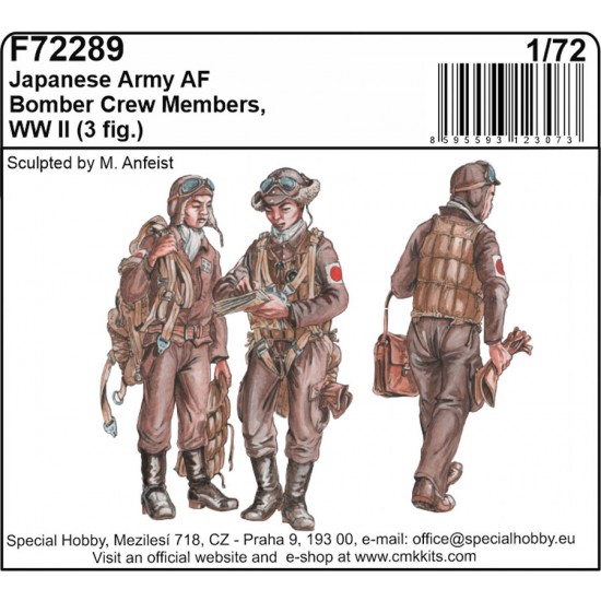 1/72 WWII Japanese Army AF Bomber Crew Members (3 figures)