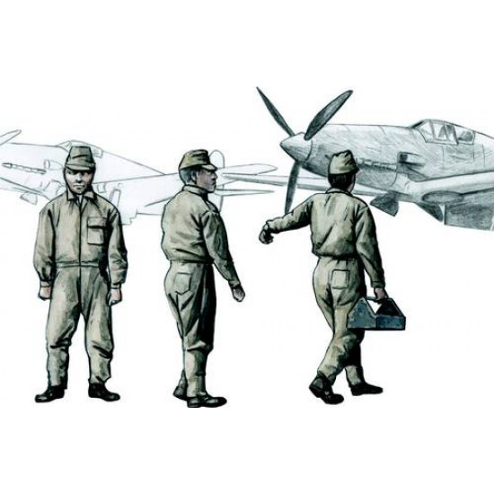 1/72 WWII Japanese Army AF Mechanics (3 figures)