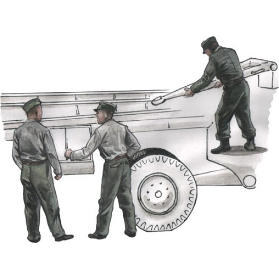1/72 WWII German Personnel on V2 Meillerwagen Transporter