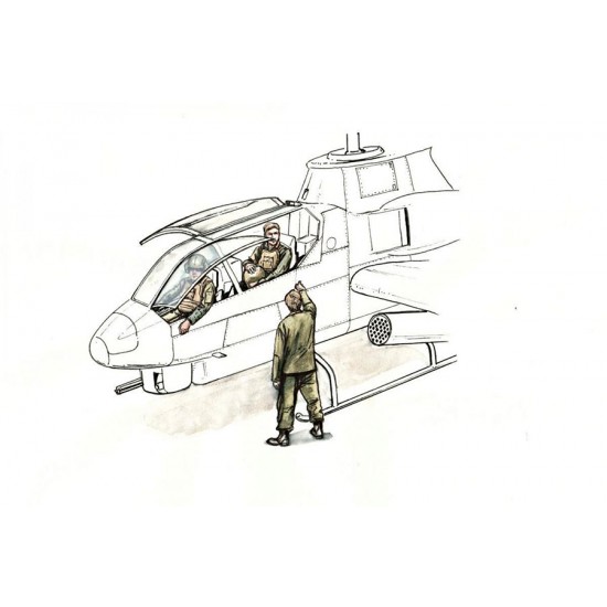 1/72 AH-1 Sitting Pilots (2 figures) and ground crew (1 figure) for Special Hobby