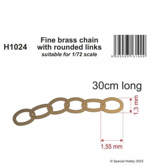 1/72 Fine Brass Chain with Rounded Links