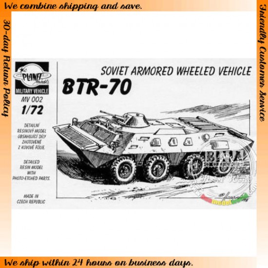 1/72 Soviet Armoured Wheeled Vehicle BTR-70 (Resin kit)