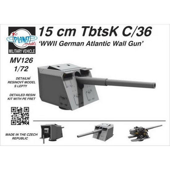 1/72 WWII German 15cm TbtsK C/36 Atlantic Wall Gun All Resin Kit