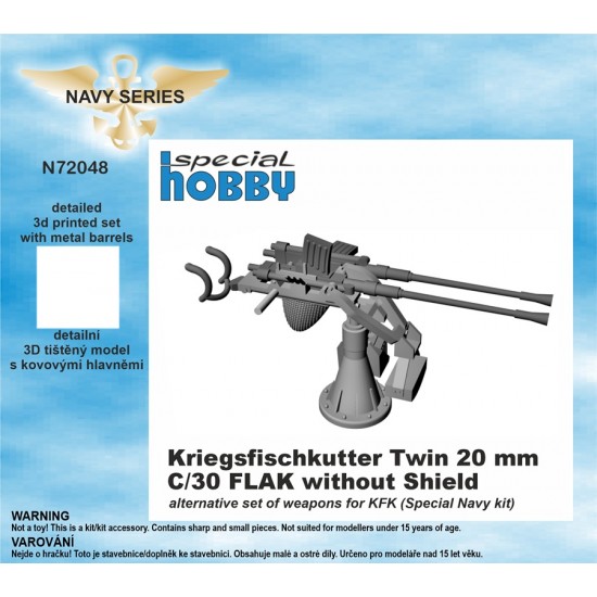 1/72 Kriegsfischkutter Twin 20 mm C/30 FLAK without Shield for Special Navy kit