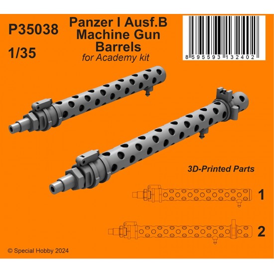 1/35 Panzer I Ausf.B Machine Gun Barrels for Academy kit
