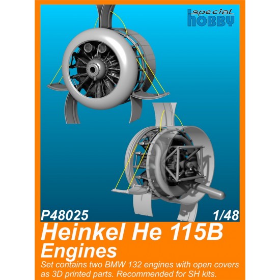 1/48 WWII German Heinkel He 115A Engines for Special Hobby kits
