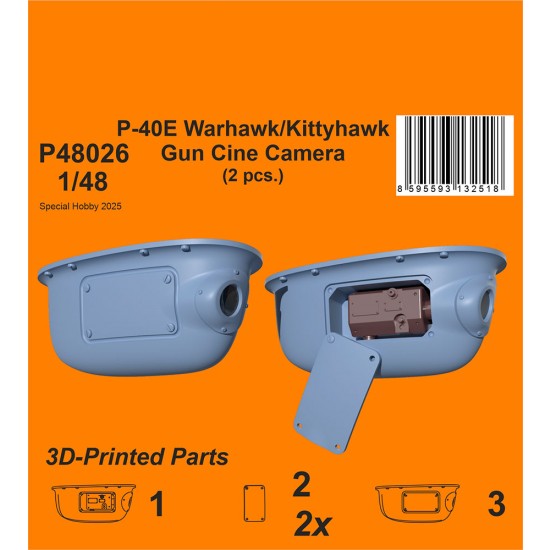 1/48 P-40E Warhawk/Kittyhawk Gun Cine Camera (2 pcs) for Eduard kits
