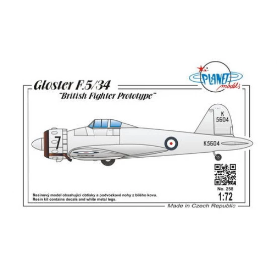 1/72 Gloster F.5/34 British Fighter Prototype Full resin kit