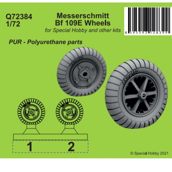 1/72 Messerschmitt Bf 109E Wheels for Special Hobby kits