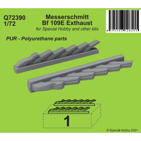1/72 Messerschmitt Bf 109E Exhausts for Special Hobby kits