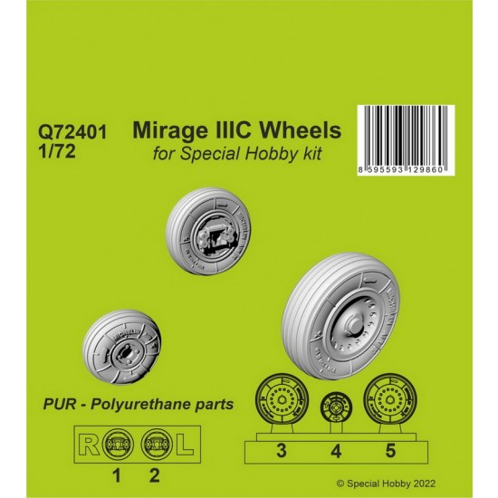 1/72 Mirage IIIC Wheels for Special Hobby kit