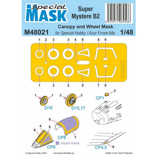 1/48 Modern Super Mystere SMB-2 Mask for Special Hobby/Azur Frrom kits