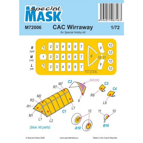 1/72 WWII Australian CAC Wirraway Paint Masking for Special Hobby kits