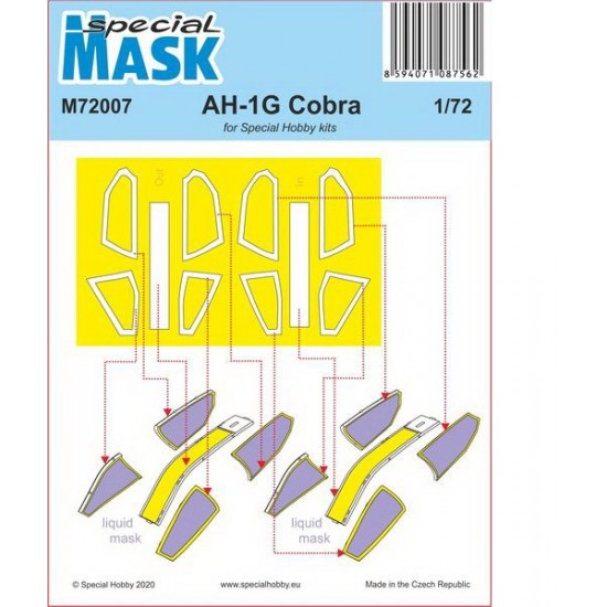 1/72 Bell AH-1G Cobra Paint Masking Sheet for Special Hobby kits