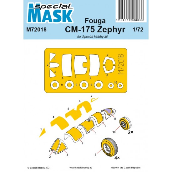 1/72 Modern Fouga CM-175 Zephyr Masking