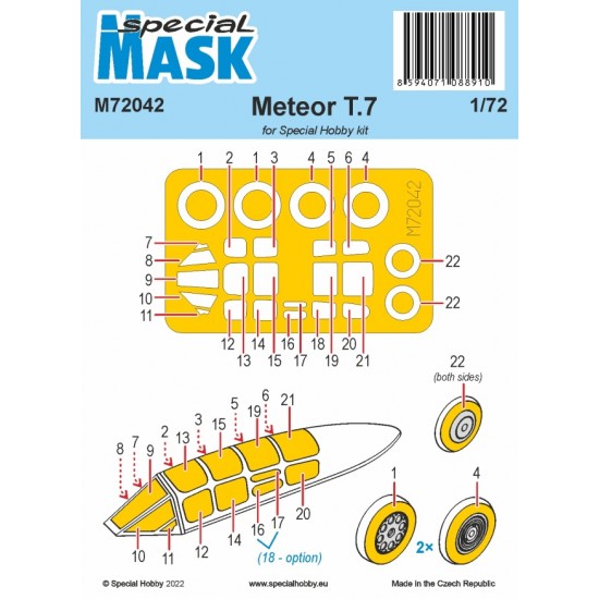 1/72 Gloster Meteor Mk.7 Paint Masking for Special Hobby kits