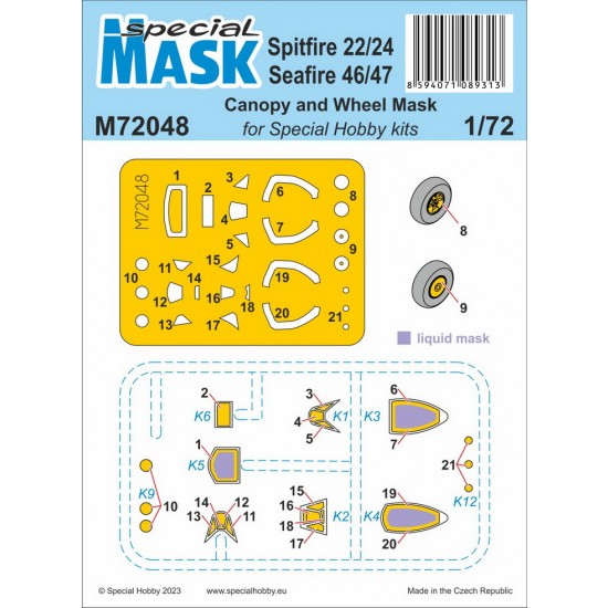 1/72 Spitfire Mk.22/24 and Seafire Mk.46/47 Paint Mask