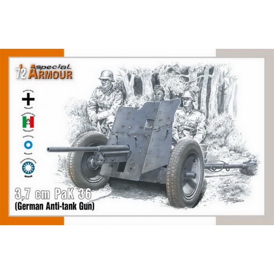 1/72 German Anti-tank Gun 3.7 cm PaK 36