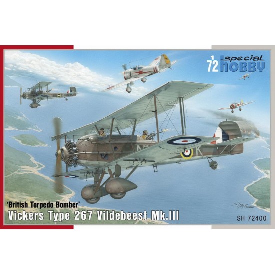 1/72 WWII British Vickers Vildebeest Mk.III