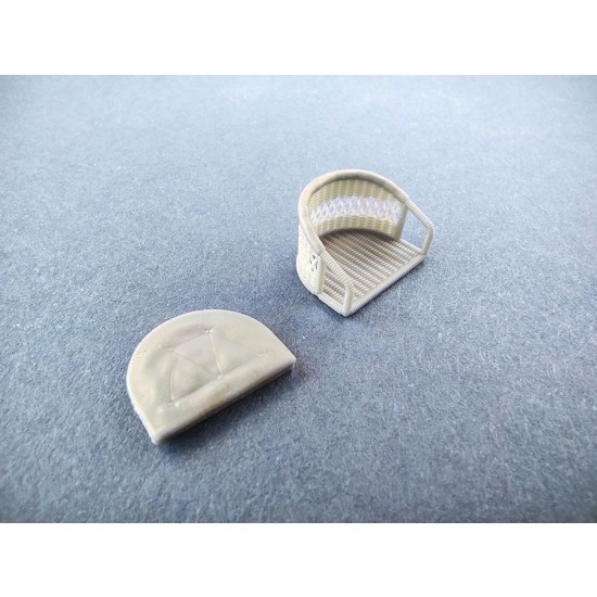 1/32 Wicker Seat with Cushion and Leather Pad for Copper State kit