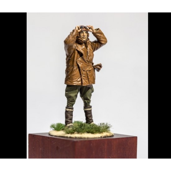 1/32 British Pilot checking the goggles