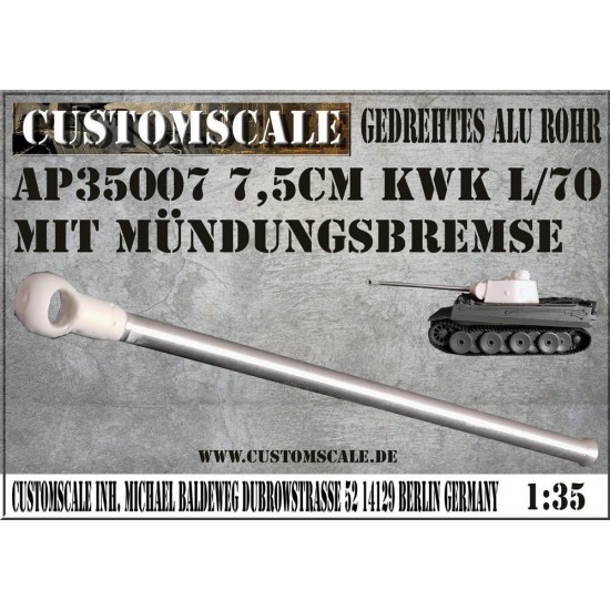 1/35 7.5cm KWK L70 mit Mundungsbremse