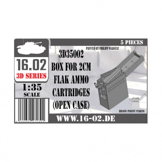 1/35 Box for 2cm Flak Ammo Cartridges (open case)