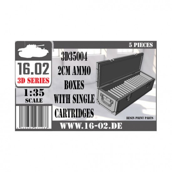 1/35 2cm Ammo Boxes with Single Cartridges