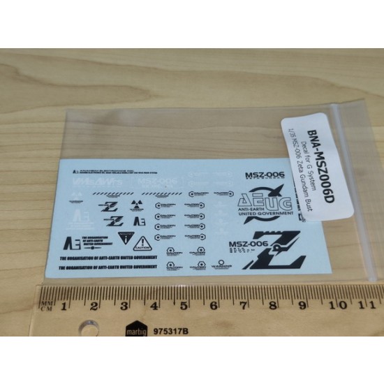 Decal for G System 1/35 MSZ-006 Zeta Gundam Bust