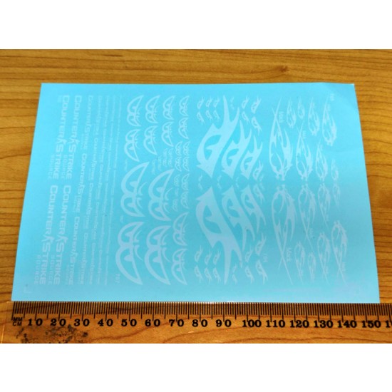 Decal for Various Scale Model Cars (Counter-Strike, white)