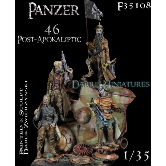1/35 Post-apocalyptic Panzer 46 (4 Figures + Wedgie)