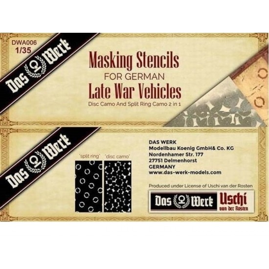1/35 German Late War Masking Stencils