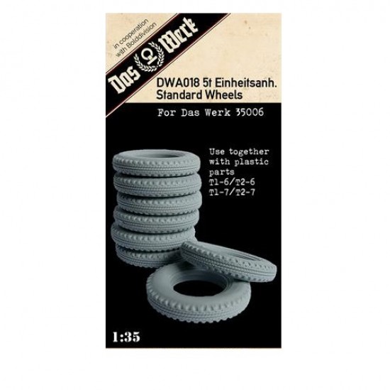 1/35 WWII German Uniform 5t Trailer Einheitsanhanger Wheels for DW35006