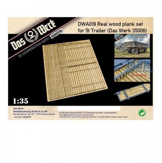 1/35 WWII German Uniform 5t Trailer Einheitsanhanger Wood Planking set for DW35006