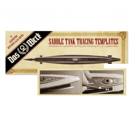 1/72 WWI German Submarines Saddle Tank Tracing Templates Masking